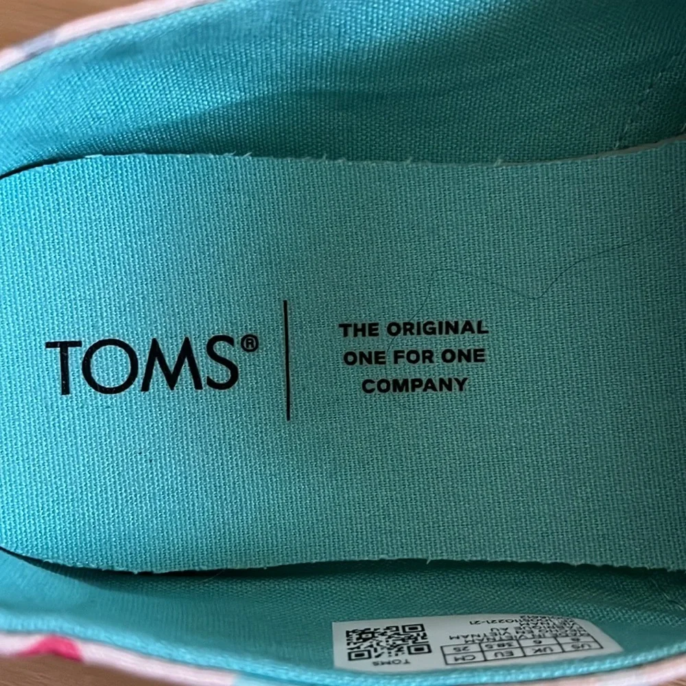 TOMS ALPARGATA WOMENS NURSE APPREY PINK CANVAS SLIP ON LOAFER FLATS SHOE SIZE 8